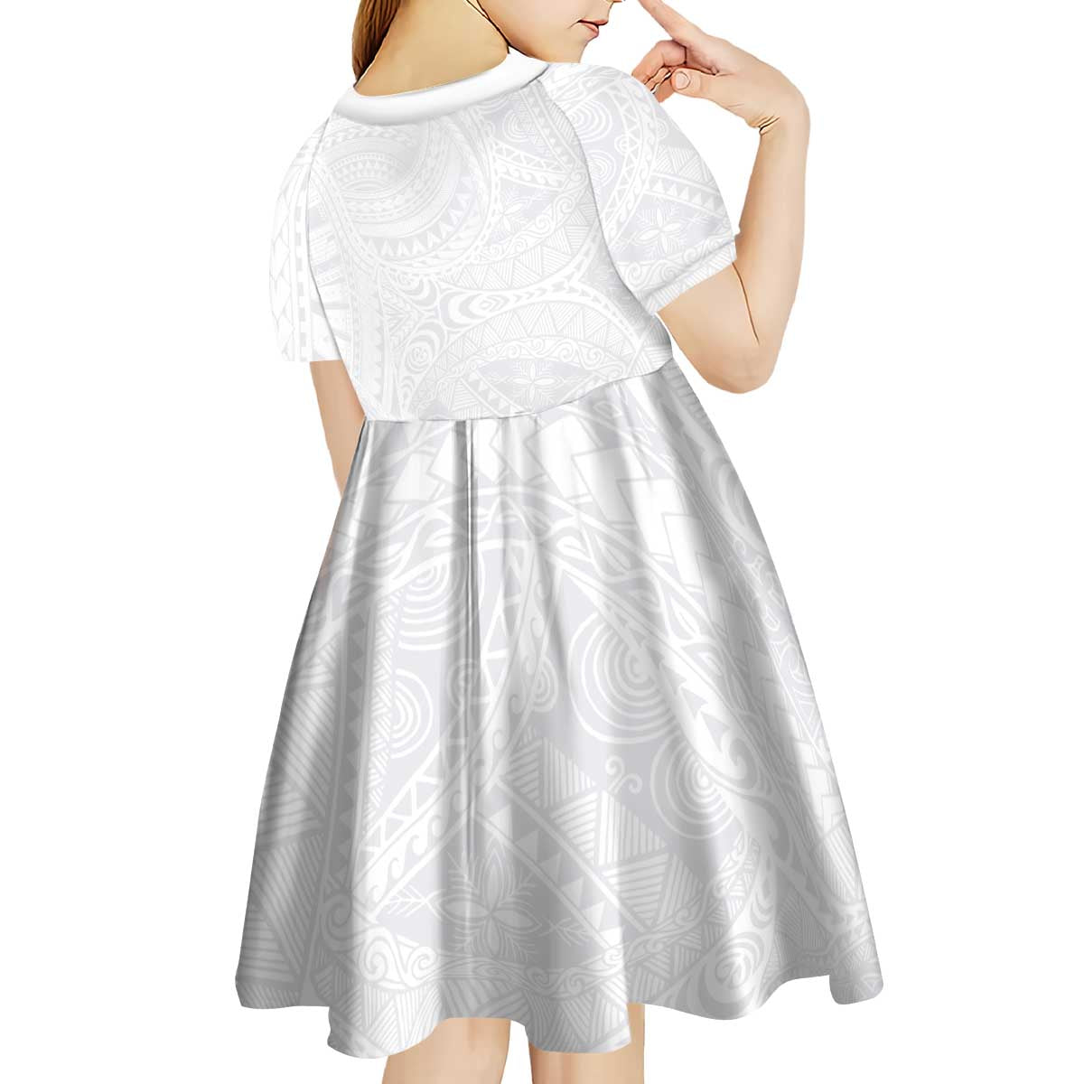 Lotu Tamaiti Samoan Art Tattoo Polynesian Pattern Kid Short Sleeve Dress