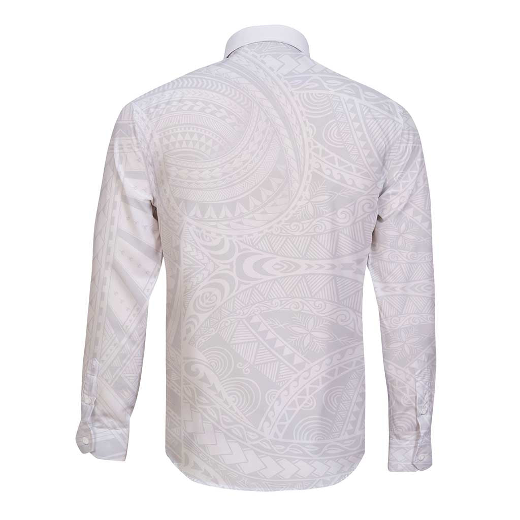 Lotu Tamaiti Samoan Art Tattoo Polynesian Pattern Long Sleeve Button Shirt