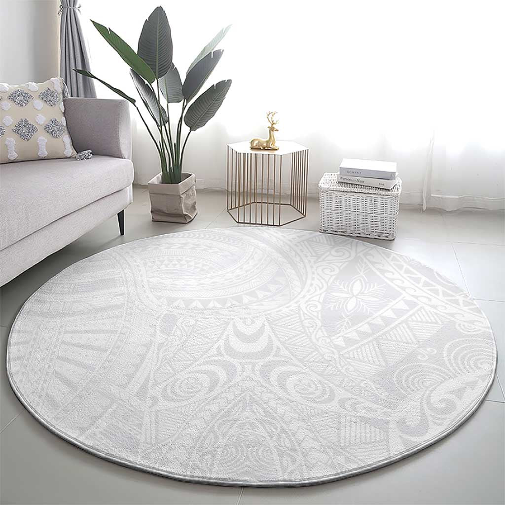 Lotu Tamaiti Samoan Art Tattoo Polynesian Pattern Round Carpet