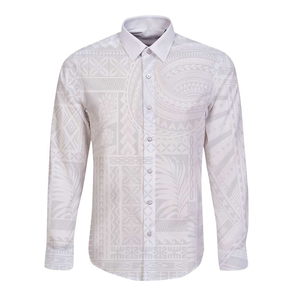 Lotu Tamaiti Samoan Art Tattoo Siapo Pattern Long Sleeve Button Shirt