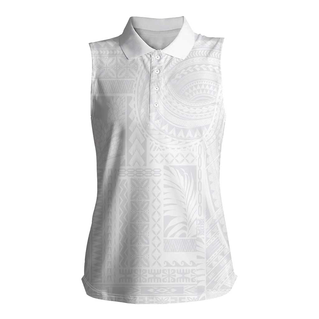 Lotu Tamaiti Samoan Art Tattoo Siapo Pattern Women Sleeveless Polo Shirt