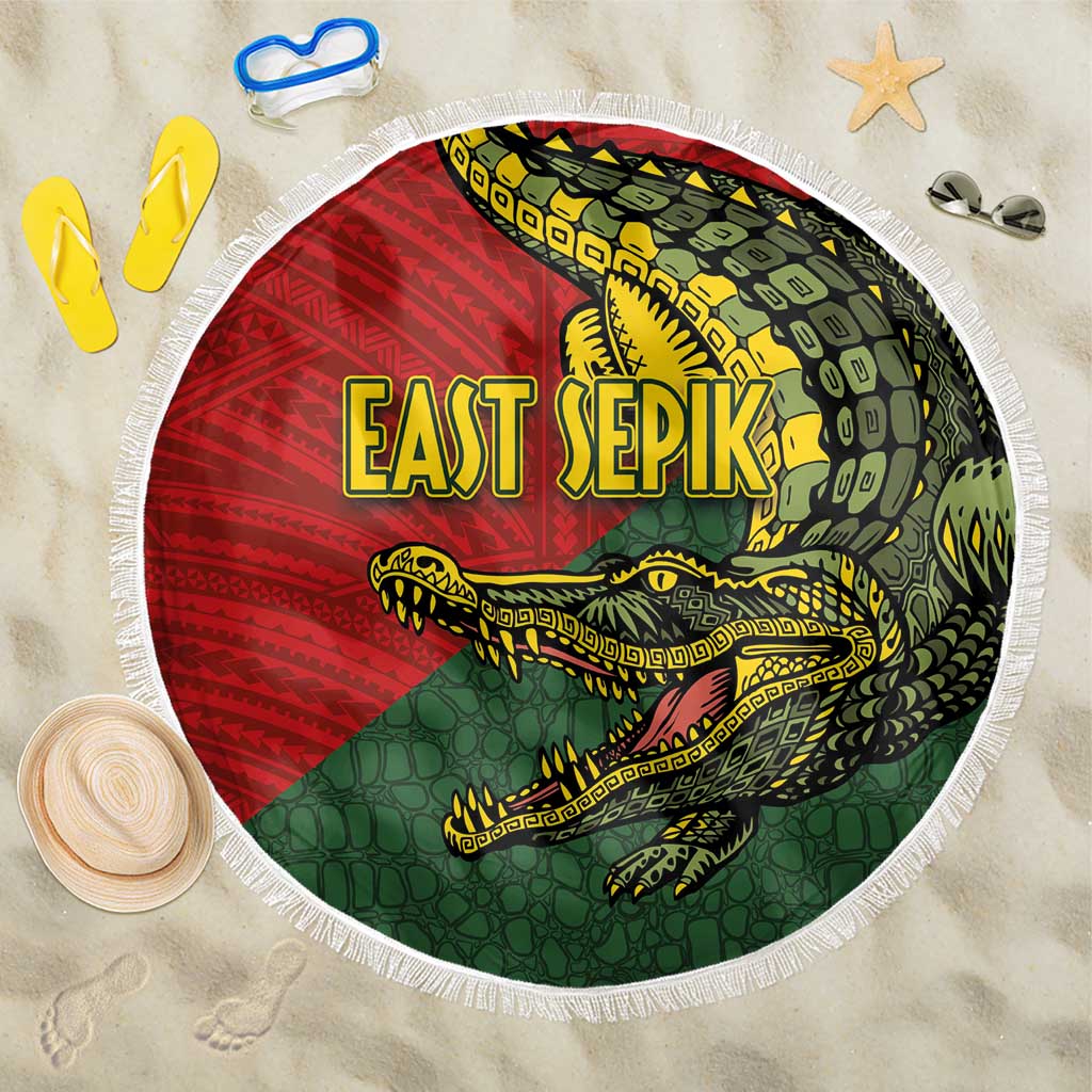 Sepik River Crocodile & Arts Festival Melanesian Pattern Beach Blanket LT03 One Size 150cm Red - Polynesian Pride