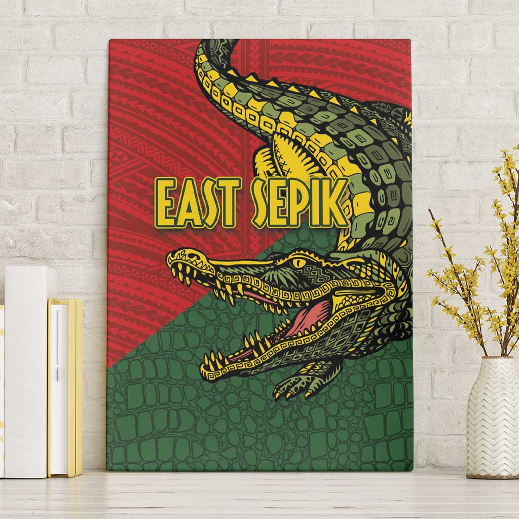 Sepik River Crocodile & Arts Festival Melanesian Pattern Canvas Wall Art LT03 Without Frame Red - Polynesian Pride