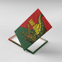 Sepik River Crocodile & Arts Festival Melanesian Pattern Canvas Wall Art LT03 With Frame Red - Polynesian Pride