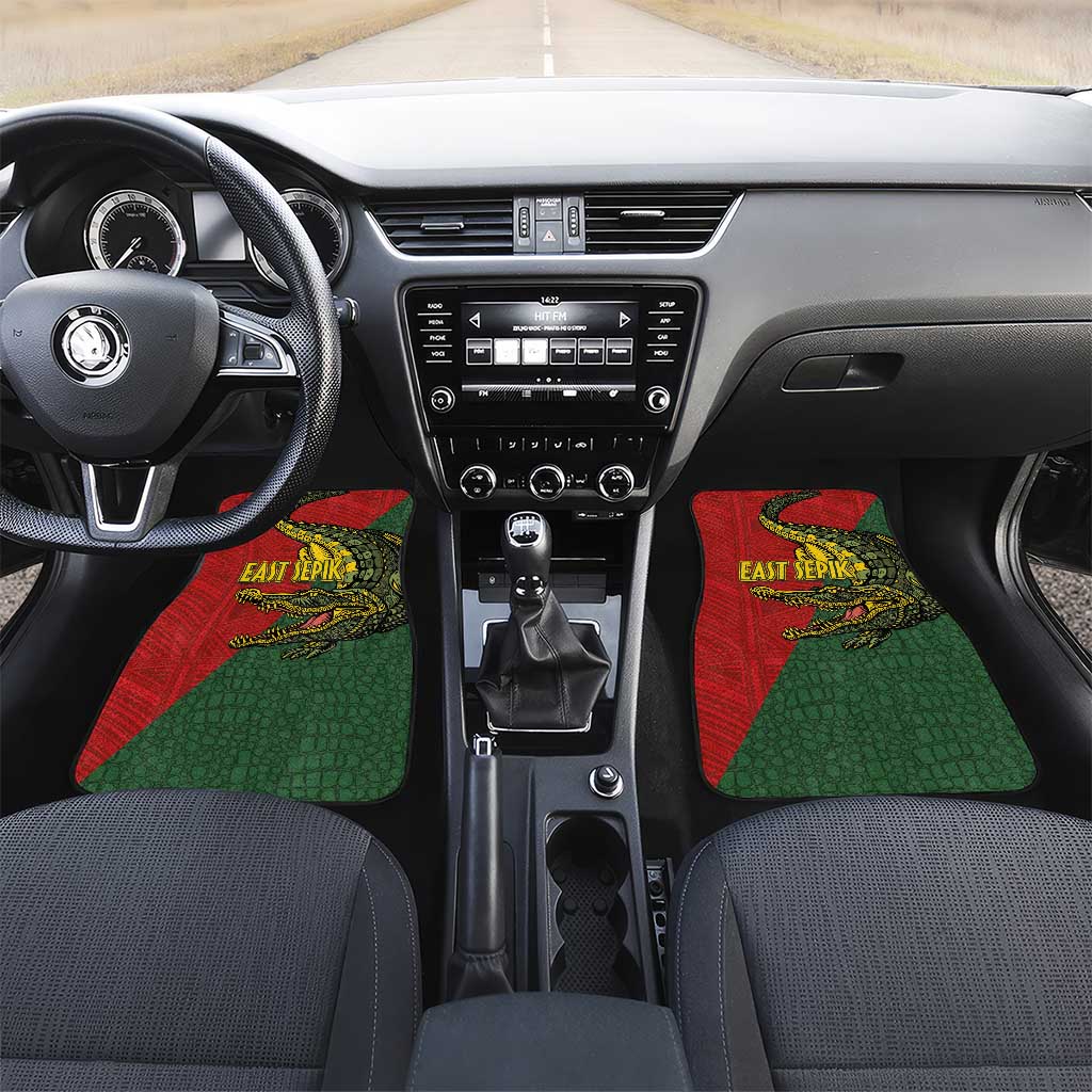 Sepik River Crocodile & Arts Festival Melanesian Pattern Car Mats LT03 Set 2pcs - Front Red - Polynesian Pride