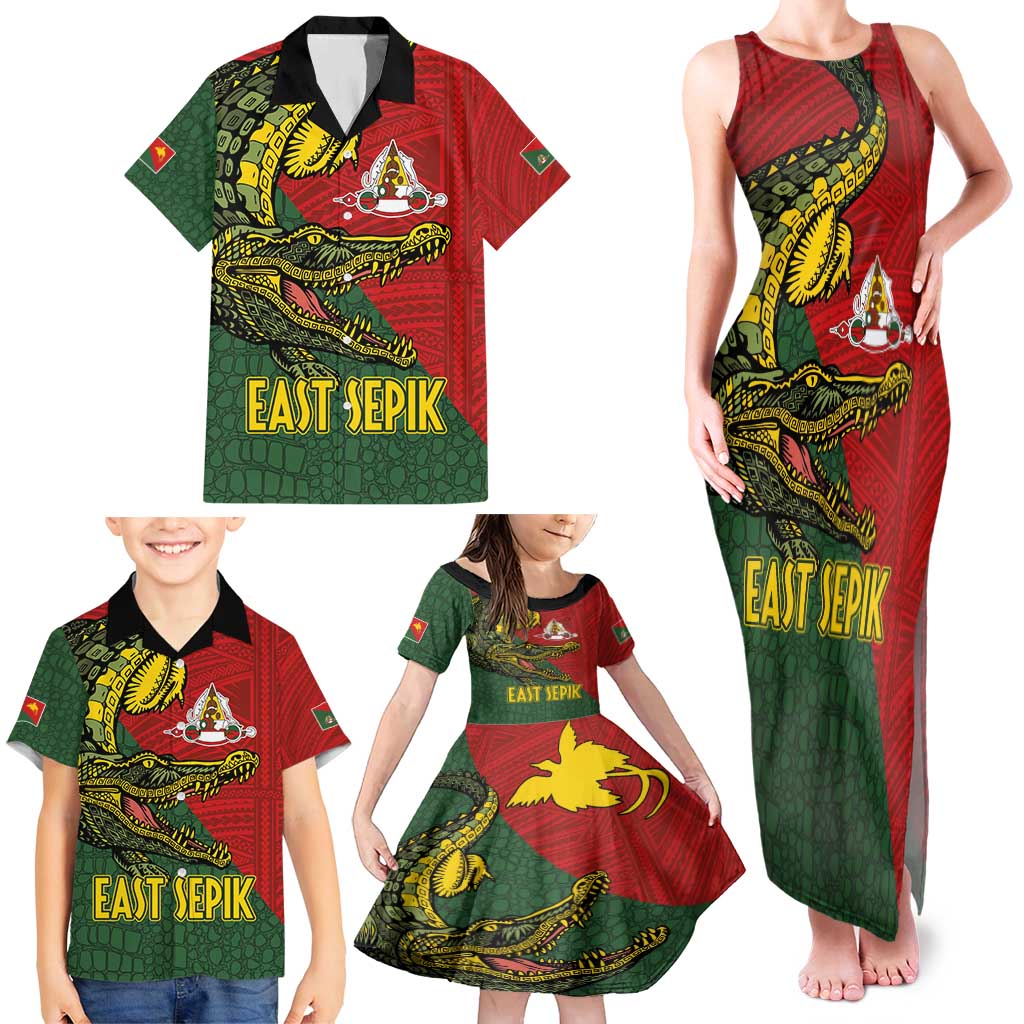 Sepik River Crocodile & Arts Festival Melanesian Pattern Family Matching Tank Maxi Dress and Hawaiian Shirt LT03 - Polynesian Pride