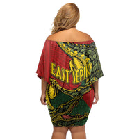 Sepik River Crocodile & Arts Festival Melanesian Pattern Off Shoulder Short Dress LT03 - Polynesian Pride