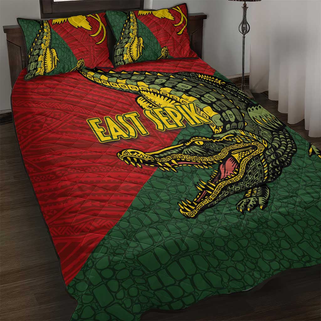 Sepik River Crocodile & Arts Festival Melanesian Pattern Quilt Bed Set LT03 Red - Polynesian Pride