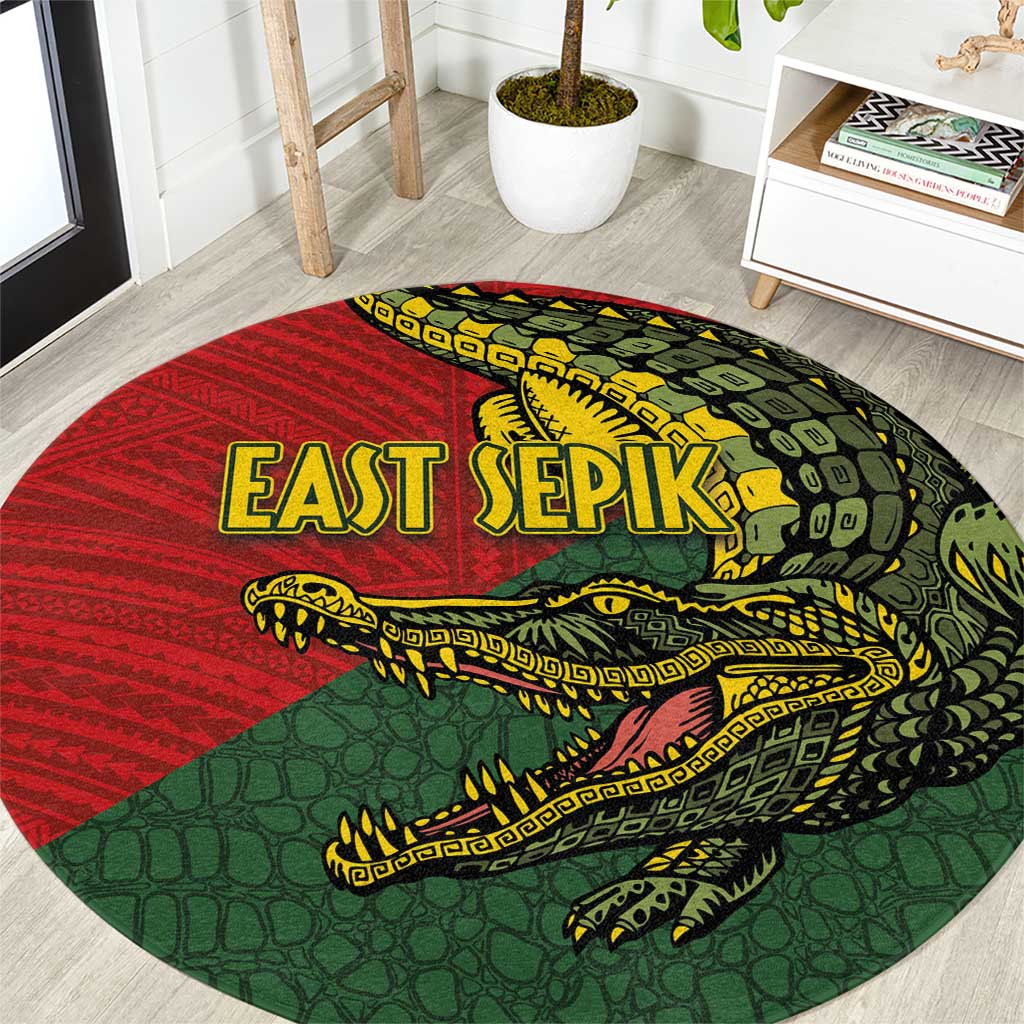 Sepik River Crocodile & Arts Festival Melanesian Pattern Round Carpet