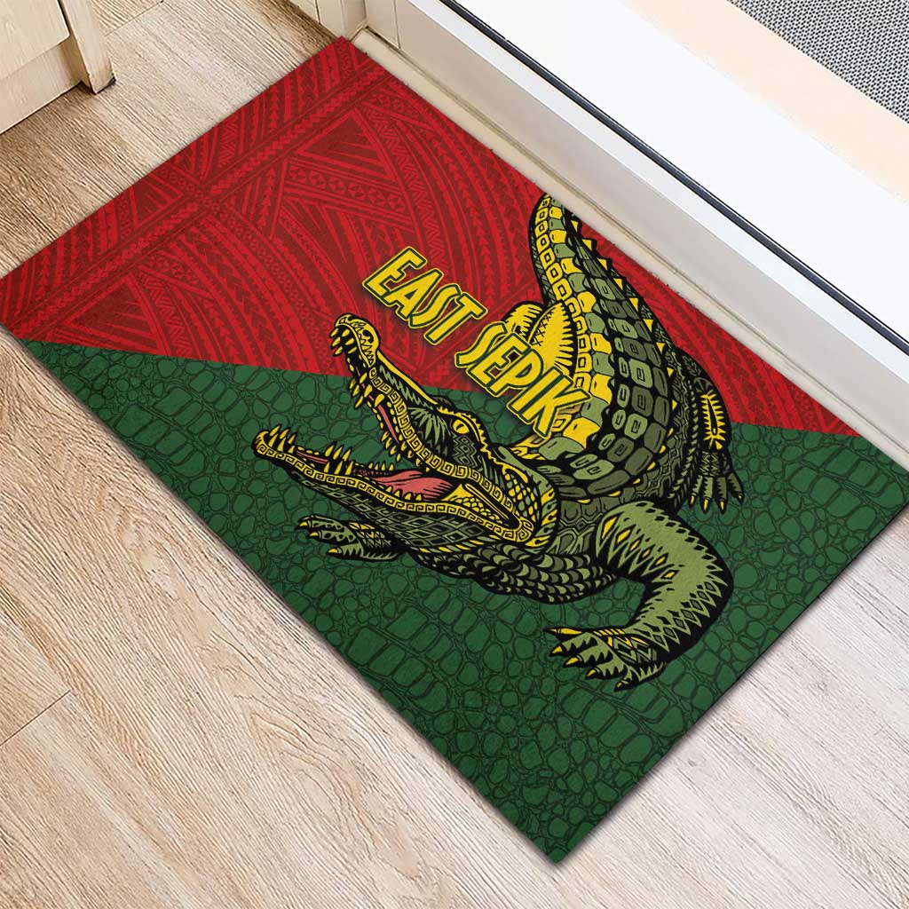 Sepik River Crocodile & Arts Festival Melanesian Pattern Rubber Doormat LT03 - Polynesian Pride