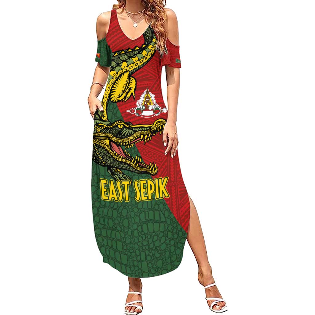 Sepik River Crocodile & Arts Festival Melanesian Pattern Summer Maxi Dress LT03 Women Red - Polynesian Pride