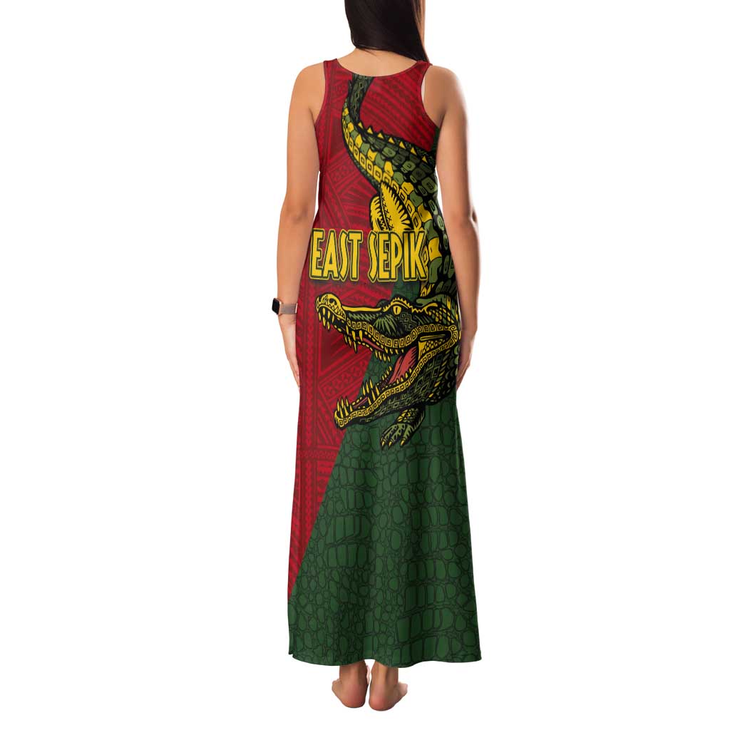 Sepik River Crocodile & Arts Festival Melanesian Pattern Tank Maxi Dress LT03 - Polynesian Pride