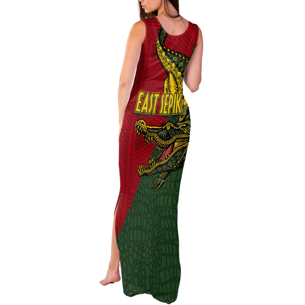 Sepik River Crocodile & Arts Festival Melanesian Pattern Tank Maxi Dress LT03 - Polynesian Pride