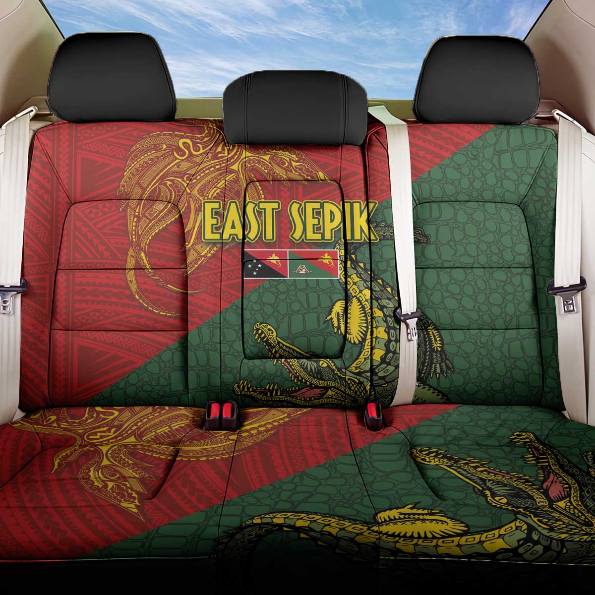 Sepik River Crocodile & Arts Festival Back Car Seat Cover Bird-of-paradise Melanesian Tattoo