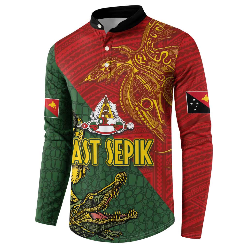 Sepik River Crocodile & Arts Festival Button Sweatshirt Bird-of-paradise Melanesian Tattoo LT03 - Polynesian Pride