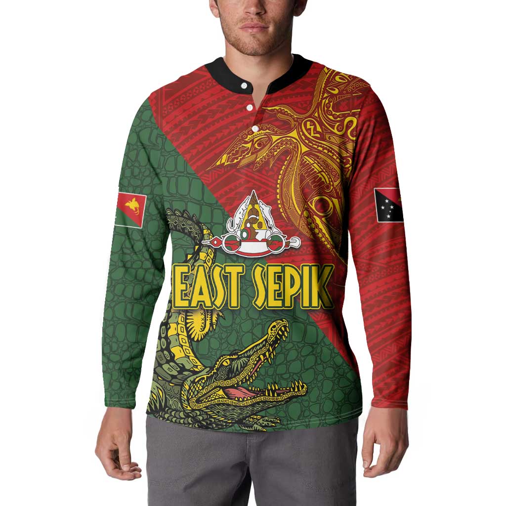 Sepik River Crocodile & Arts Festival Button Sweatshirt Bird-of-paradise Melanesian Tattoo LT03 - Polynesian Pride