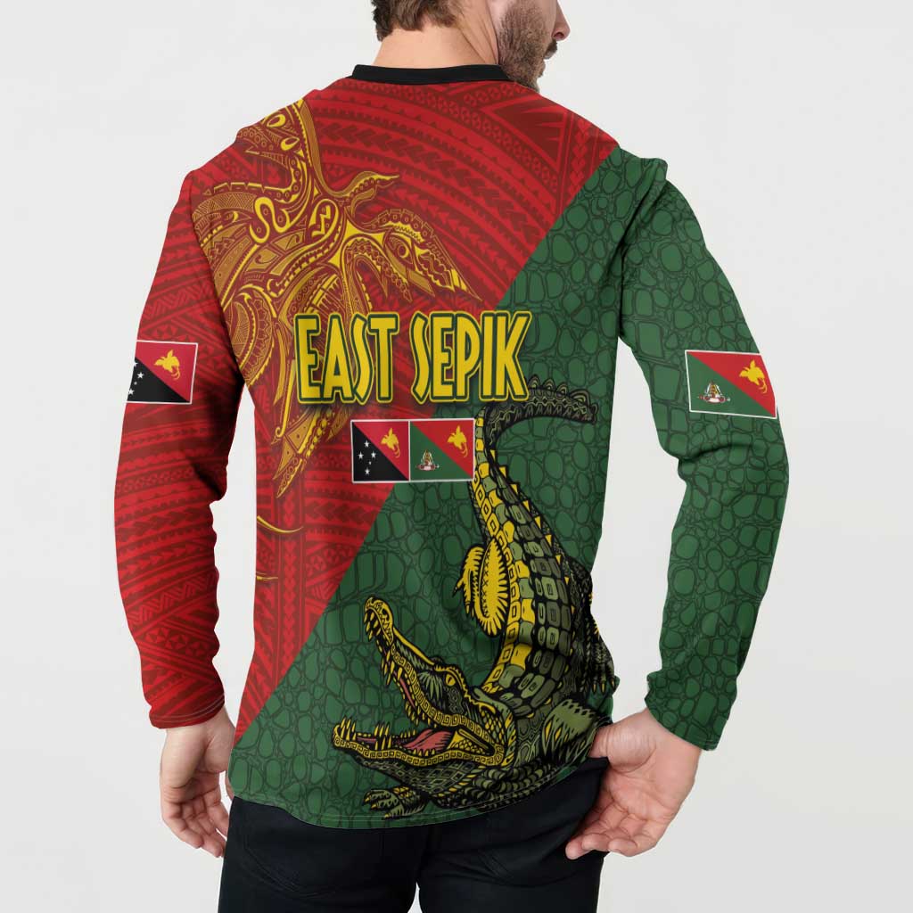 Sepik River Crocodile & Arts Festival Button Sweatshirt Bird-of-paradise Melanesian Tattoo LT03 - Polynesian Pride
