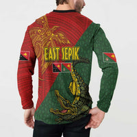 Sepik River Crocodile & Arts Festival Button Sweatshirt Bird-of-paradise Melanesian Tattoo LT03 - Polynesian Pride