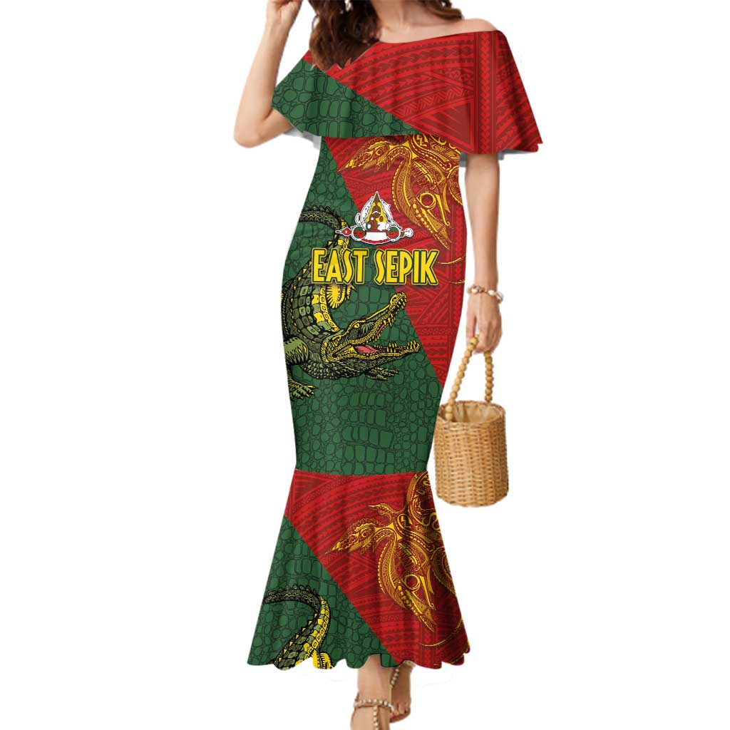 Sepik River Crocodile & Arts Festival Family Matching Mermaid Dress and Hawaiian Shirt Bird-of-paradise Melanesian Tattoo