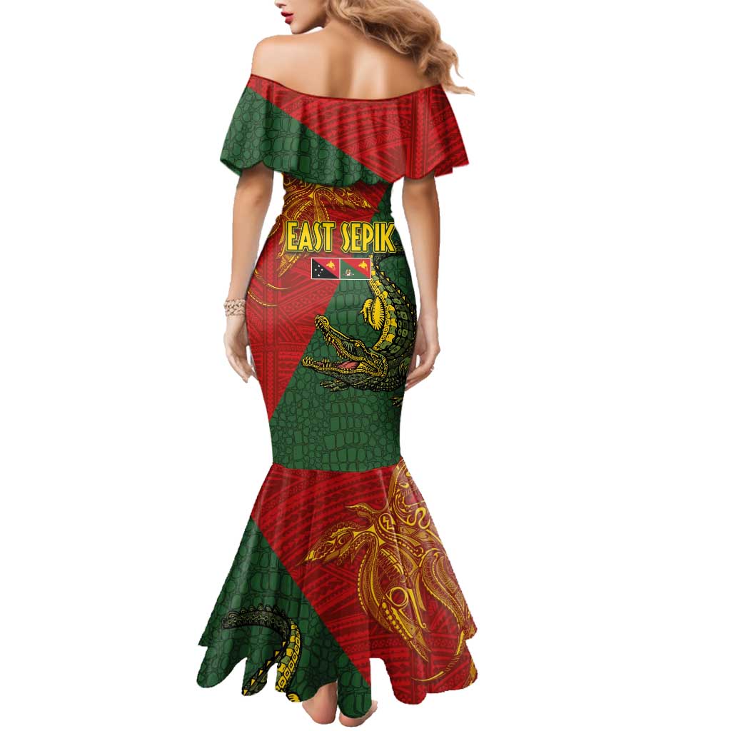 Sepik River Crocodile & Arts Festival Family Matching Mermaid Dress and Hawaiian Shirt Bird-of-paradise Melanesian Tattoo