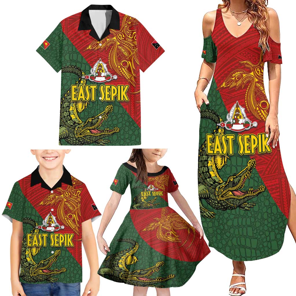 Sepik River Crocodile & Arts Festival Family Matching Summer Maxi Dress and Hawaiian Shirt Bird-of-paradise Melanesian Tattoo LT03 - Polynesian Pride