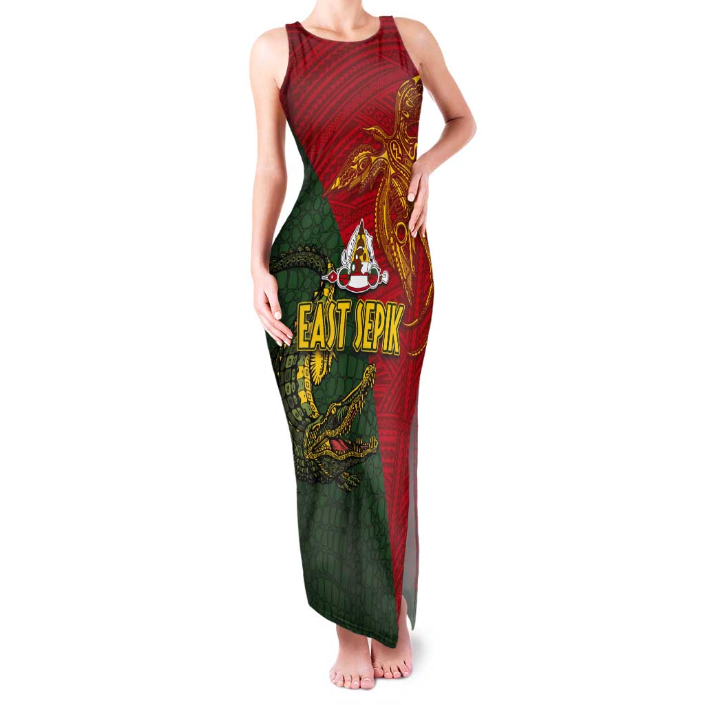 Sepik River Crocodile & Arts Festival Tank Maxi Dress Bird-of-paradise Melanesian Tattoo LT03 Women Red - Polynesian Pride