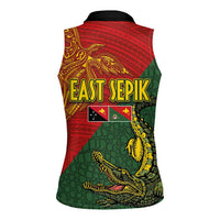 Sepik River Crocodile & Arts Festival Women Sleeveless Polo Shirt Bird-of-paradise Melanesian Tattoo