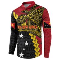 Papua New Guinea Independence Day Button Sweatshirt Bird-of-paradise Melanesian Tattoo LT03 - Polynesian Pride