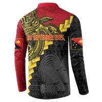 Papua New Guinea Independence Day Button Sweatshirt Bird-of-paradise Melanesian Tattoo LT03 - Polynesian Pride