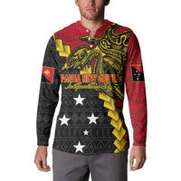Papua New Guinea Independence Day Button Sweatshirt Bird-of-paradise Melanesian Tattoo LT03 - Polynesian Pride