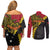 Papua New Guinea Independence Day Couples Matching Off Shoulder Short Dress and Long Sleeve Button Shirt Bird-of-paradise Melanesian Tattoo