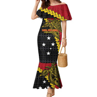 Papua New Guinea Independence Day Family Matching Mermaid Dress and Hawaiian Shirt Bird-of-paradise Melanesian Tattoo