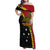 Papua New Guinea Independence Day Family Matching Off Shoulder Maxi Dress and Hawaiian Shirt Bird-of-paradise Melanesian Tattoo