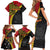 Papua New Guinea Independence Day Family Matching Short Sleeve Bodycon Dress and Hawaiian Shirt Bird-of-paradise Melanesian Tattoo