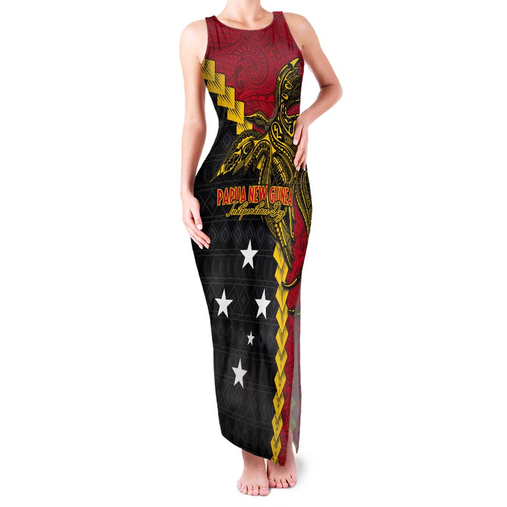 Papua New Guinea Independence Day Tank Maxi Dress Bird-of-paradise Melanesian Tattoo