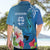 Custom Polynesian Fiji Hawaiian Shirt Shark and Hibiscus Tapa Pattern Blue Version LT03 - Polynesian Pride