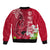 Polynesian Fiji Bomber Jacket Shark and Hibiscus Tapa Pattern Red Version LT03 - Polynesian Pride