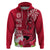 Polynesian Fiji Hoodie Shark and Hibiscus Tapa Pattern Red Version LT03 Red - Polynesian Pride