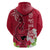 Polynesian Fiji Hoodie Shark and Hibiscus Tapa Pattern Red Version LT03 - Polynesian Pride