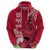 Polynesian Fiji Hoodie Shark and Hibiscus Tapa Pattern Red Version LT03 - Polynesian Pride