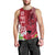 Polynesian Fiji Men Tank Top Shark and Hibiscus Tapa Pattern Red Version LT03 - Polynesian Pride