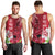 Polynesian Fiji Men Tank Top Shark and Hibiscus Tapa Pattern Red Version LT03 - Polynesian Pride