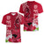Polynesian Fiji Women V Neck T Shirt Shark and Hibiscus Tapa Pattern Red Version LT03 - Polynesian Pride