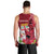 Custom Polynesian Fiji Men Tank Top Shark and Hibiscus Tapa Pattern Red Version LT03 - Polynesian Pride