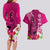 Polynesian Fiji Couples Matching Long Sleeve Bodycon Dress and Hawaiian Shirt Shark and Hibiscus Tapa Pattern Purple Version LT03 - Polynesian Pride