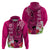 Polynesian Fiji Hoodie Shark and Hibiscus Tapa Pattern Purple Version LT03 - Polynesian Pride