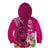 Polynesian Fiji Kid Hoodie Shark and Hibiscus Tapa Pattern Purple Version LT03 - Polynesian Pride