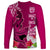 Polynesian Fiji Long Sleeve Shirt Shark and Hibiscus Tapa Pattern Purple Version LT03 - Polynesian Pride