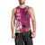 Polynesian Fiji Men Tank Top Shark and Hibiscus Tapa Pattern Purple Version LT03 - Polynesian Pride