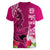 Polynesian Fiji Women V Neck T Shirt Shark and Hibiscus Tapa Pattern Purple Version LT03 - Polynesian Pride
